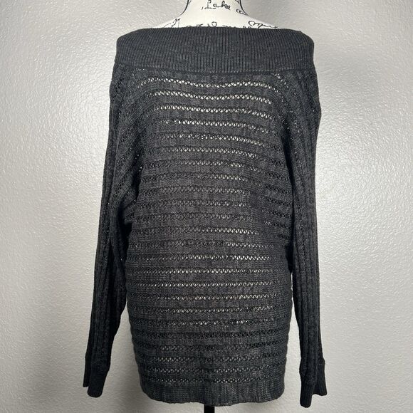 Maurices Sz XL Black Sweater Chunky Ribbed Open Knit - Picture 2 of 8